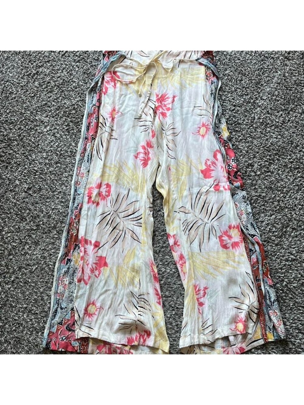 Billabong Adventure Spirit Wide Leg Flyaway Tropical Beach Pants Small Slitted - Picture 3 of 7